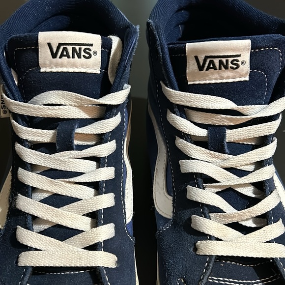 VANS old school SK8-Hi Blue White Men's Size 8.5 High Top Sneakers Shoes EUC - Picture 3 of 6